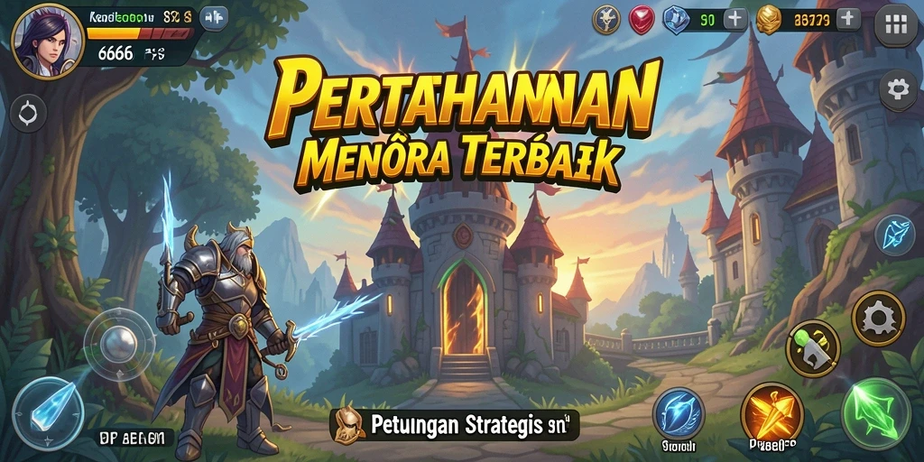 Tampilan gameplay 666FF yang intens dan strategis dalam Tower Defense.