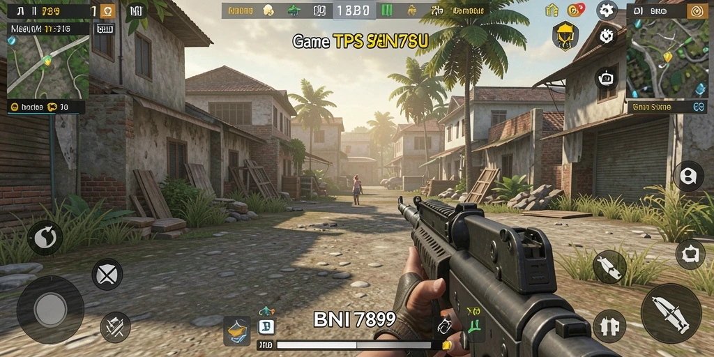 Screenshot gameplay seru BNI789 yang menampilkan aksi TPS yang mendebarkan.