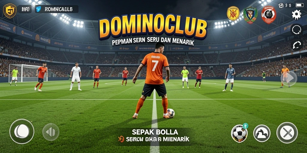 Tampilan gameplay seru di lapangan sepak bola.