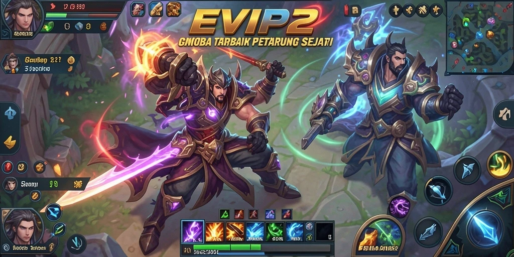 Gambaran gameplay menarik dari EVIP2 yang penuh strategi MOBA.