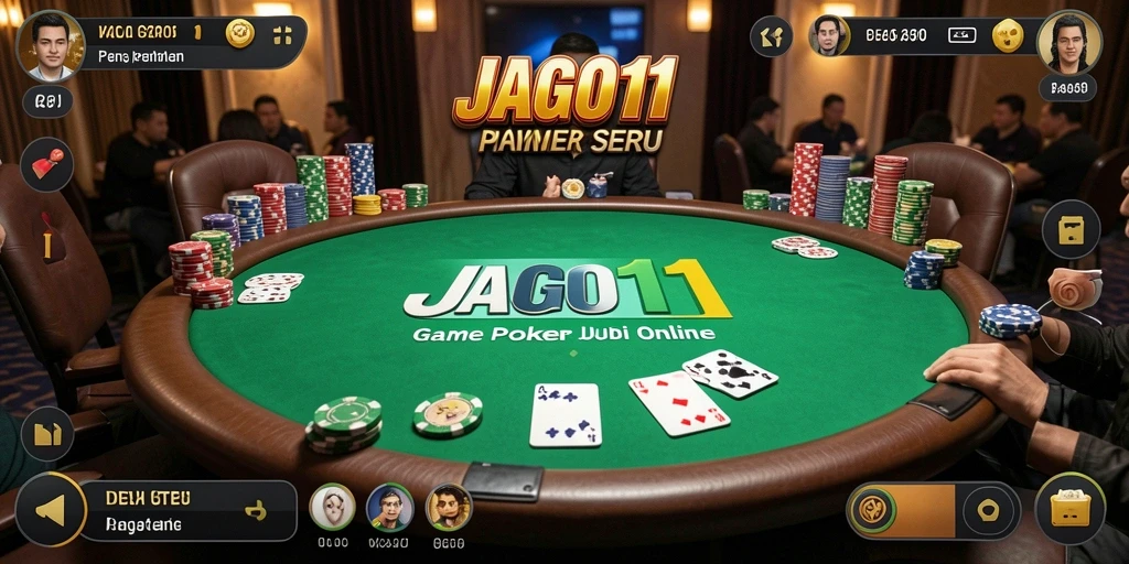 Tampilan gameplay JAGO11 dengan suasana poker yang mendebarkan.