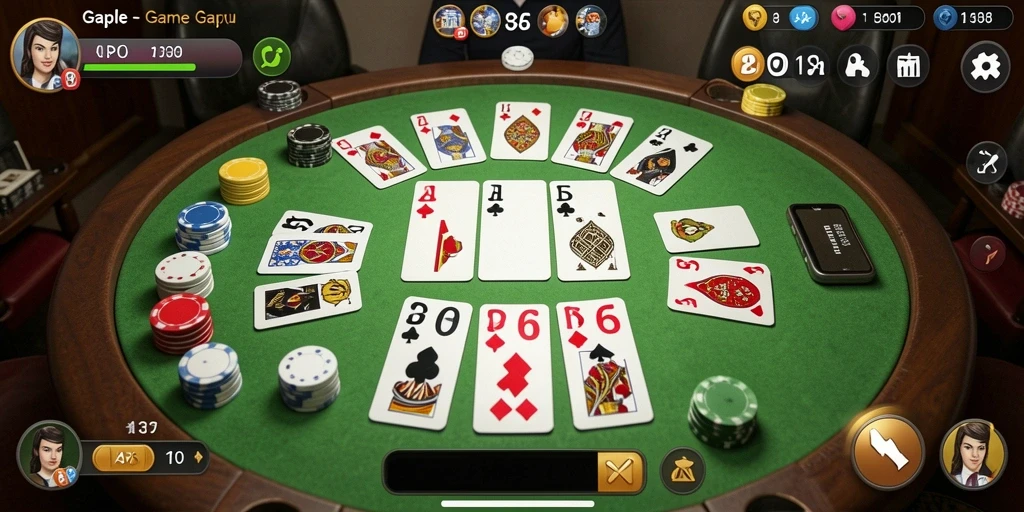 Tampilan gameplay seru dari LPO138, bermain Gaple bersama teman.