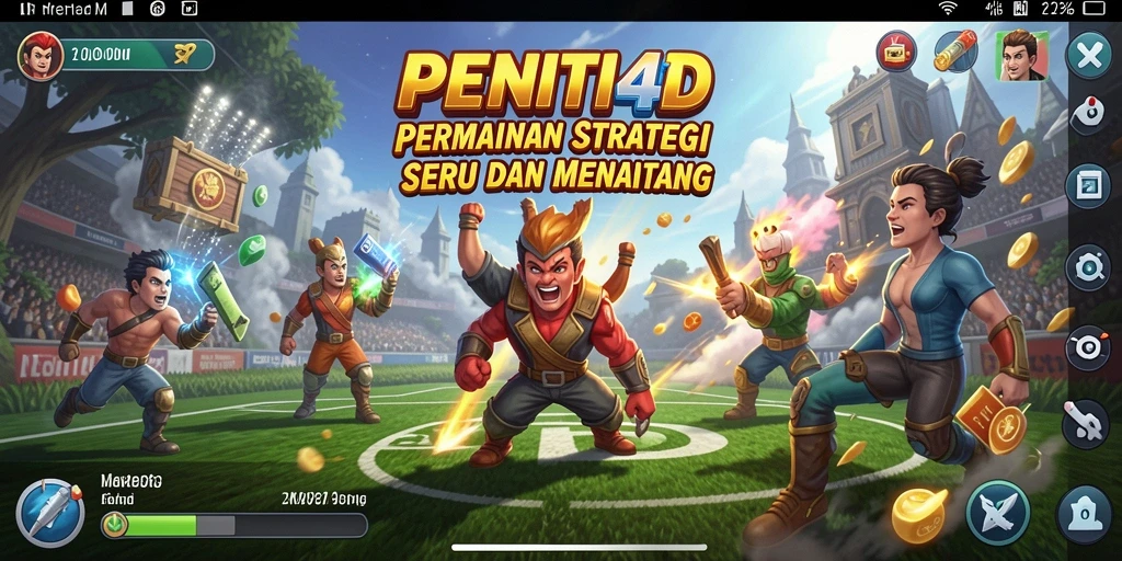 Screenshot gameplay PENITI4D menampilkan aksi pertempuran yang seru.