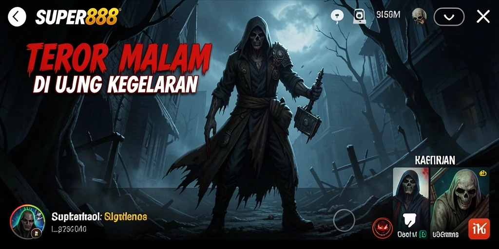 Screenshot SUPER88 menampilkan momen seram saat menjelajahi lokasi angker.